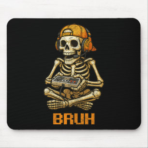 Funny Gamer Skeleton Gamer Teen Boys Video Gaming  Mouse Mat