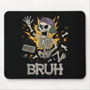 Funny Gamer Skeleton Gamer Teen Boys Video Gaming Mouse Mat