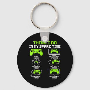 Funny Gamer Things I Do In My Spare Time Gaming 1  Key Ring