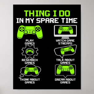 Funny Gamer Things I Do In My Spare Time Gaming 1 Poster