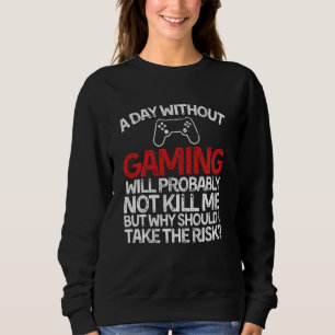 Funny Gamer Tshirt with Saying A Day Without Gami