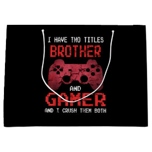 Funny Gamer Vintage Video Games For Boys Brother Large Gift Bag