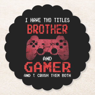 Funny Gamer Vintage Video Games For Boys Brother Paper Coaster