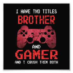 Funny Gamer Vintage Video Games For Boys Brother Photo Print