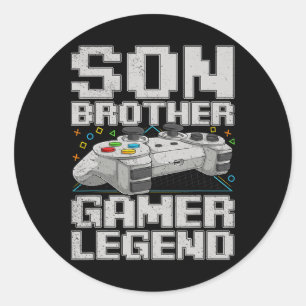 Funny Gamer Vintage Video Games For Boys Brother S Classic Round Sticker