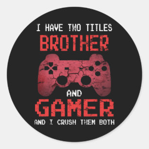 Funny Gamer Vintage Video Games For Boys Brother S Classic Round Sticker