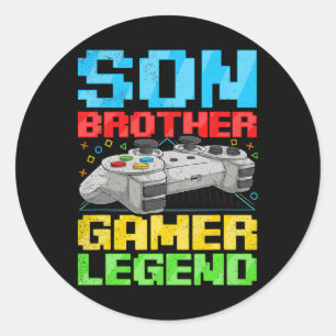 Funny Gamer Vintage Video Games For Boys Brother S Classic Round Sticker