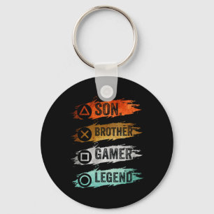 Funny Gamer Vintage Video Games For Boys Brother S Key Ring