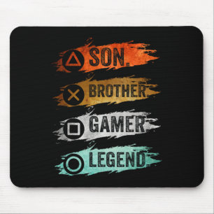 Funny Gamer Vintage Video Games For Boys Brother S Mouse Mat