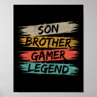 Funny Gamer Vintage Video Games For Boys Brother S Poster