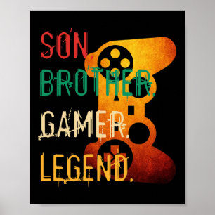 Funny Gamer Vintage Video Games For Boys Son Broth Poster
