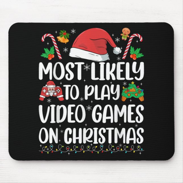 Funny Gamer Xmas Likely Play Video Games On Christ Mouse Mat (Front)