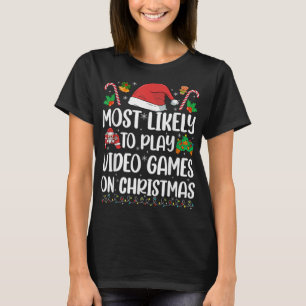 Funny Gamer Xmas Likely Play Video Games On Christ T-Shirt