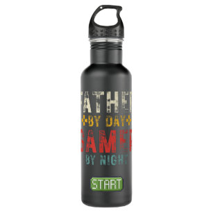 Funny Gamers Father By Day Gamer By Night Meme For 710 Ml Water Bottle
