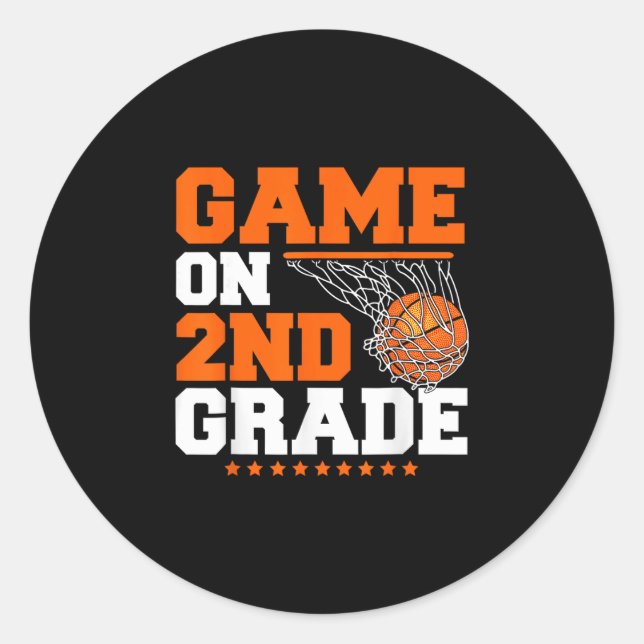 Funny Games On Second Grade Sketll First Day Of Sc Classic Round Sticker (Front)