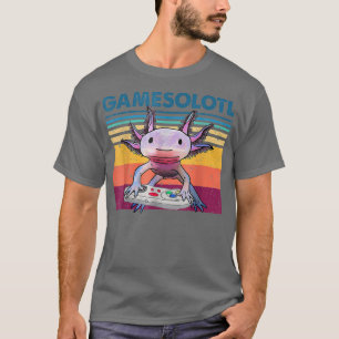 Funny Gamesolotl Gamer Aolotl Fishes Playing Video T-Shirt