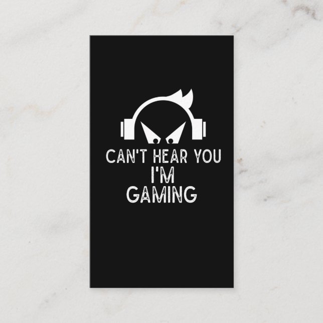 Funny Gaming addicted Gamers Kid Headset Humour Business Card (Front)