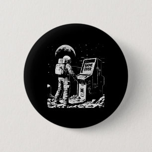 Funny Gaming Astronaut Gamer In Space Video Game G 6 Cm Round Badge