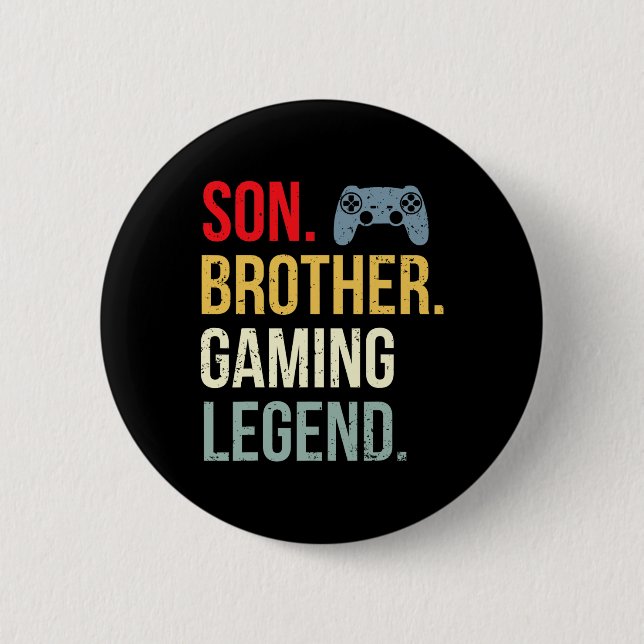 Funny Gaming Boys Girls Men Gamer Brother Video Ga 6 Cm Round Badge (Front)
