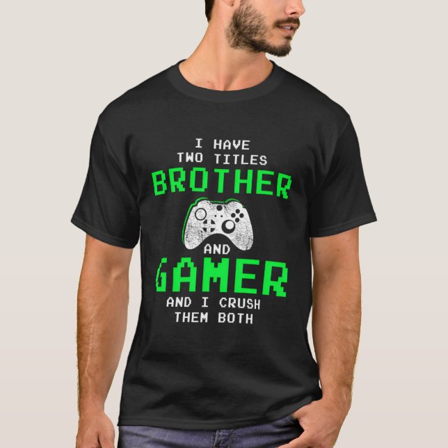 Funny Gaming Brothers Tee Gamer Gifts For Teen Boy (Front)