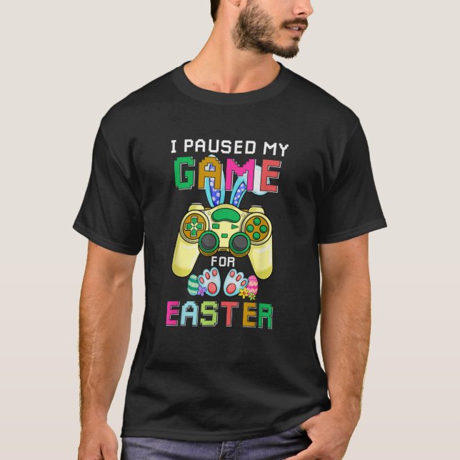 Funny Gaming Bunny Gamer Egg Easter Day boys Kids  T-Shirt (Front)
