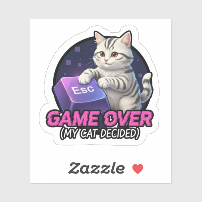 ​Funny Gaming Cat Gamer Gift - My Cat Decided Game (Sheet)