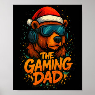 Funny Gaming Dad Christmas Outfit Gamer Gift  Poster