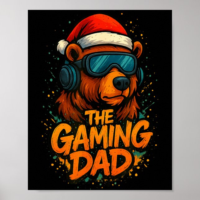 Funny Gaming Dad Christmas Outfit Gamer Gift  Poster (Front)