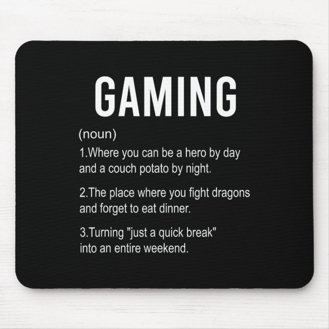 Funny Gaming Definition2  Mouse Mat (Front)