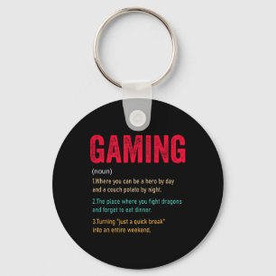 Funny Gaming Definition Key Ring