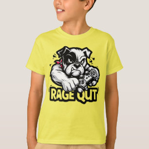 Funny Gaming Dog Breaking Controller - Rage Quit T-Shirt