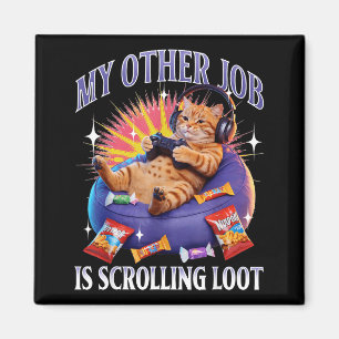 Funny Gaming Gamer Cat Magnet