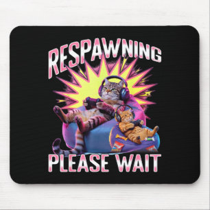 Funny Gaming Gamer Cat  Mouse Mat