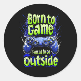 Funny Gaming Graphic Tee For Kids Boys Teens Video Classic Round Sticker