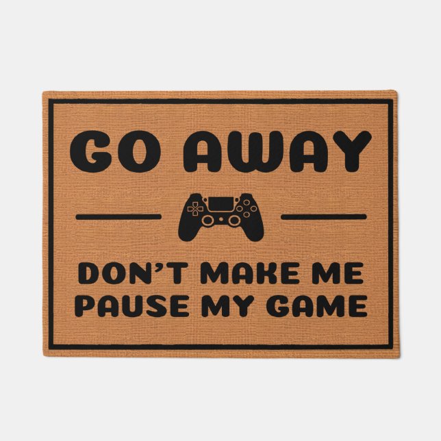 Funny Gaming Introvert Humour Rustic Minimalist Doormat (Front)