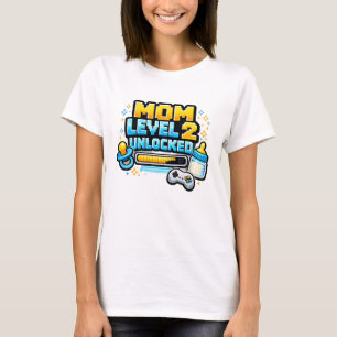Funny Gaming Mum Level 2 Unlocked Second Child T-Shirt