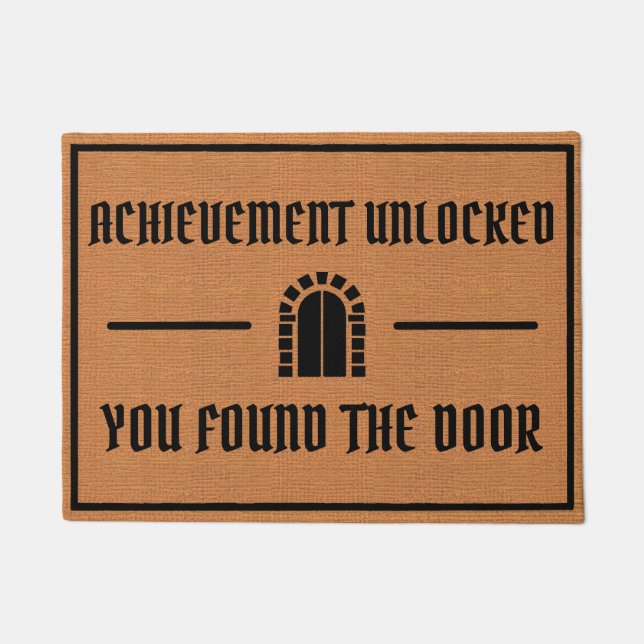 Funny Gaming Nerd Humour Rustic Minimalist Doormat (Front)