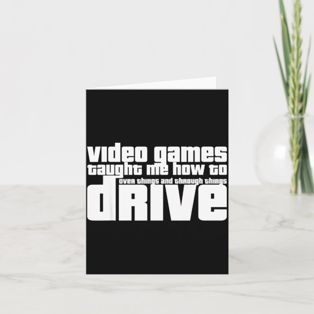 Funny Gaming New Driver Video Game Driving Instruc Card (Front)