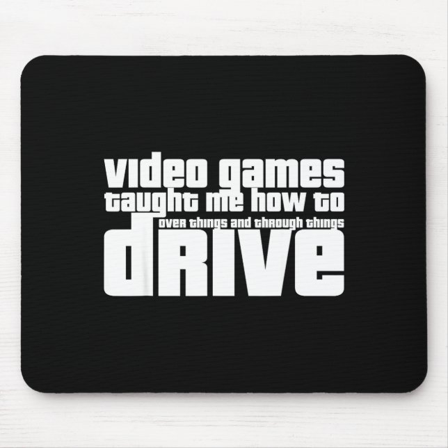 Funny Gaming New Driver Video Game Driving Instruc Mouse Mat (Front)