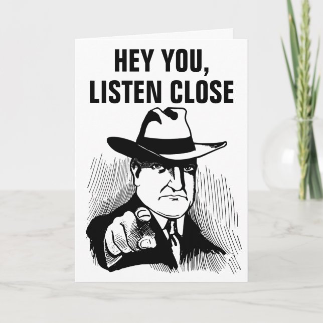 FUNNY GANGSTER BIRTHDAY GREETING CARDS (Front)