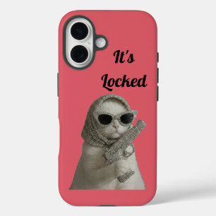 Funny Gangster Cat Sunglasses Pink Phone case