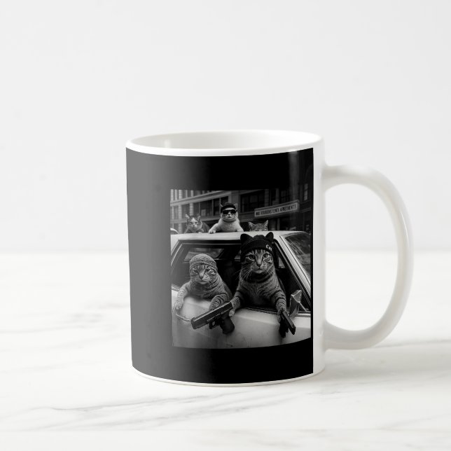 Funny Gangster Cats Men Women Lover Cat Street Gra Coffee Mug (Right)