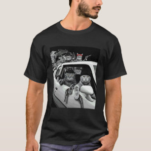 Funny Gangster Cats Street Design T-Shirt