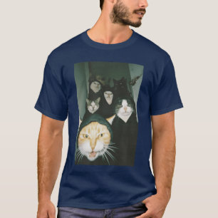 Funny Gangster Catshug Look Stare Cat Gang Meme fr T-Shirt