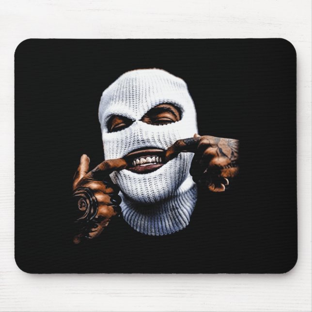 Funny Gangster Gangsta Hip Hop Hiphop Gold Teeth H Mouse Mat (Front)