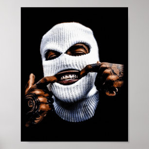 Funny Gangster Gangsta Hip Hop Hiphop Gold Teeth H Poster