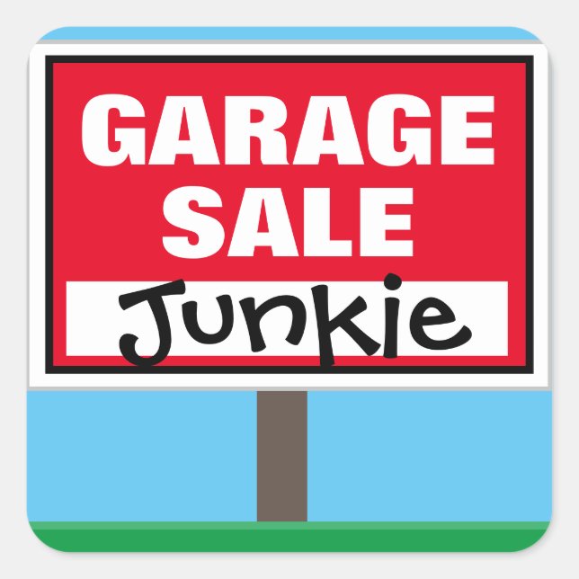Funny Garage Sale Junkie Square Sticker (Front)