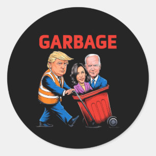 Funny Garbage For Trump 2024 - Time To Take Out Th Classic Round Sticker