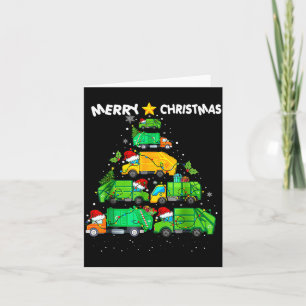 Funny Garbage Truck Christmas Tree Ornament Decor Card