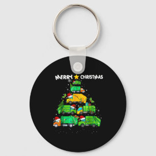 Funny Garbage Truck Christmas Tree Ornament Decor Key Ring